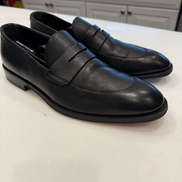 Boss Black Leather Penny Loafers main image 9